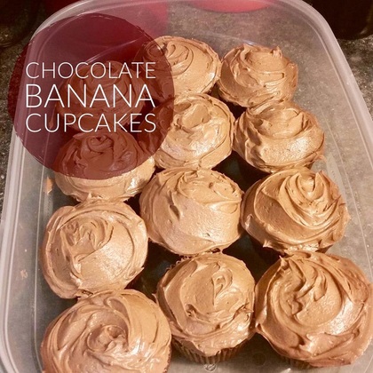 Recipe: Chocolate Banana Cupcakes  with Peanut Butter Frosting