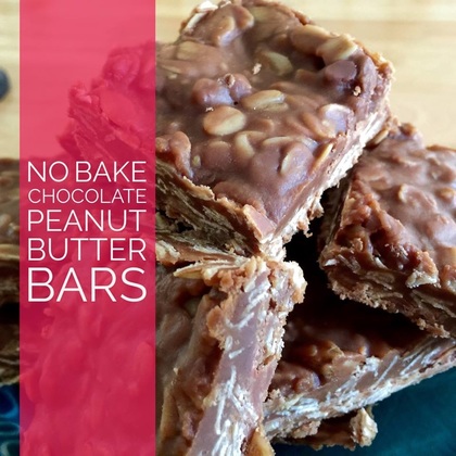 Recipe:  No Bake Chocolate Peanut Butter Bars